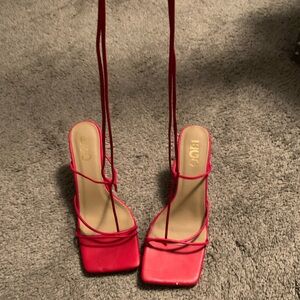 Lucy Vibrant Red Strappy Heels